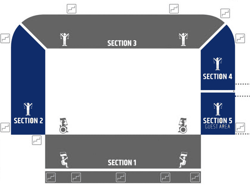 Standing area in the home team section