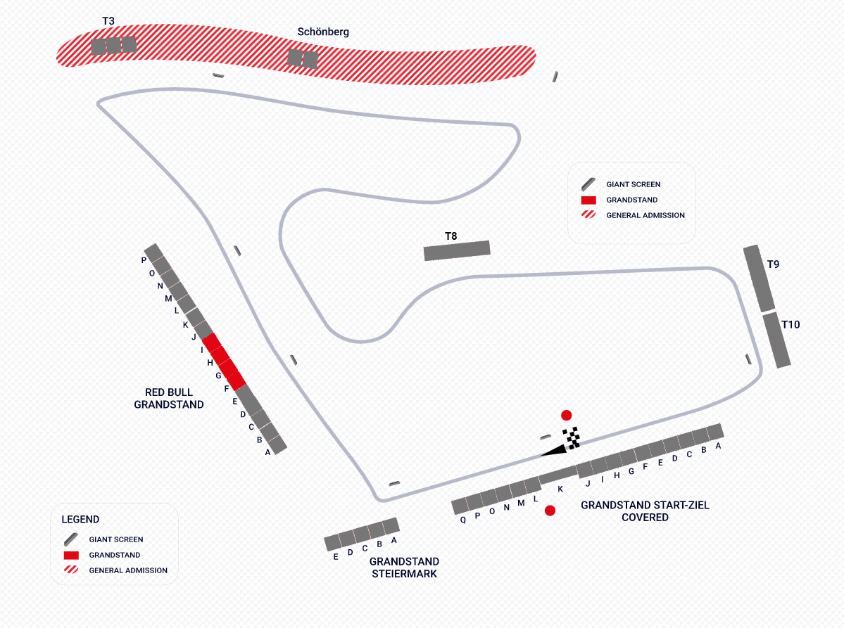 Grandstand Red Bull zone F/G/H/I weekend